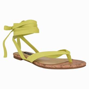 Nine West Tiedup Ankle Wrap Platte Sandalen Geel Nederland | KHC-539724